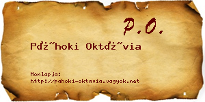 Páhoki Oktávia névjegykártya